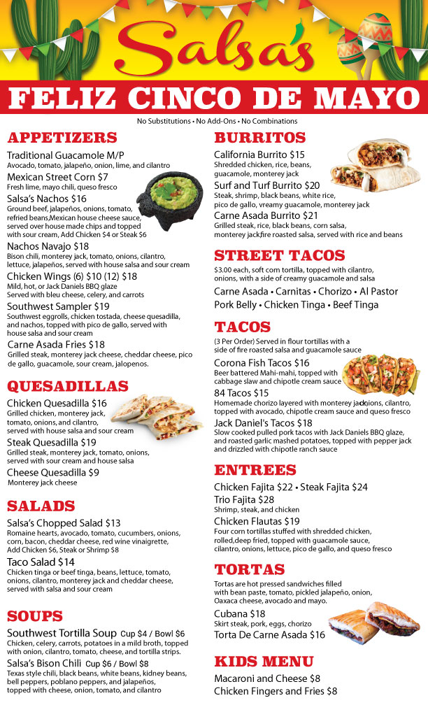 Cinco De Mayo 2026 Menu